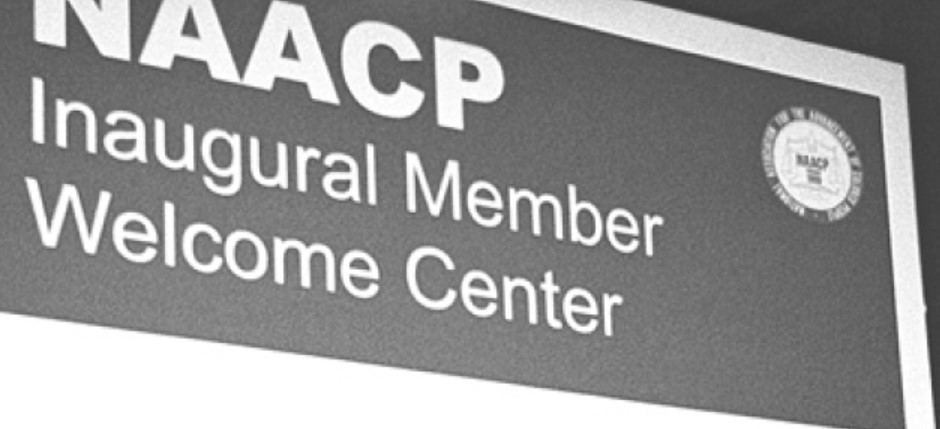 Photograph of the NAACP Welcome Center signage for Inauguration
