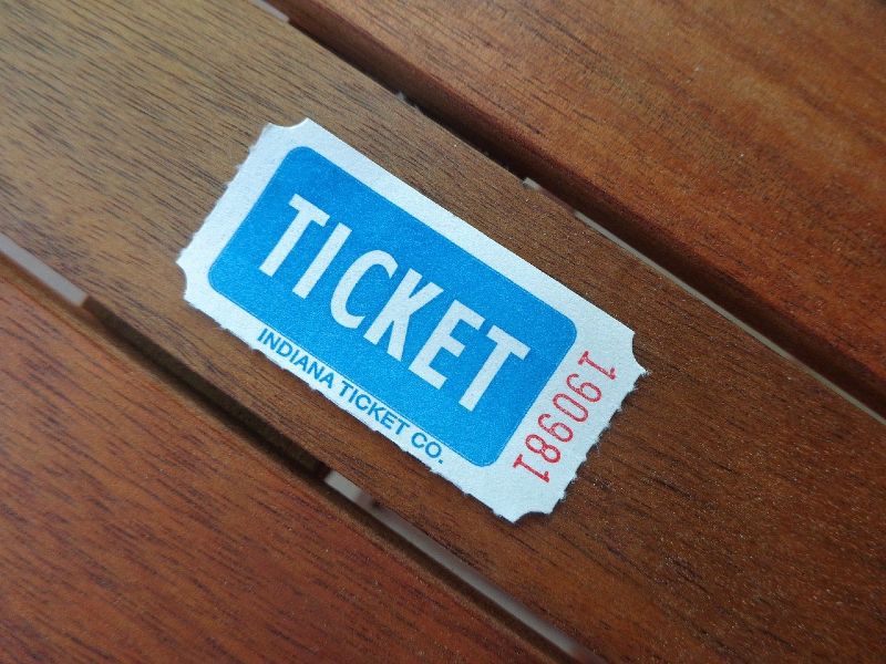Photo of a single ticket stub