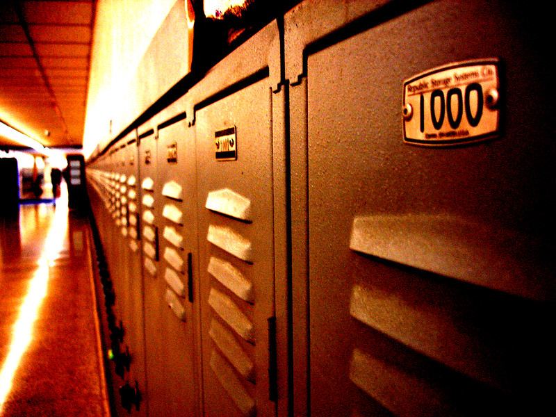 Photo of a row of lockers in a school