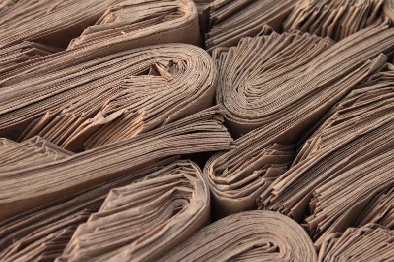Photo of rolled newspapers