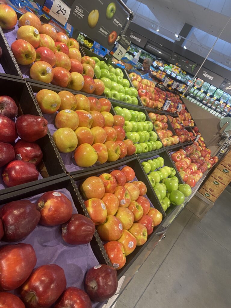Apples at a grocery store.