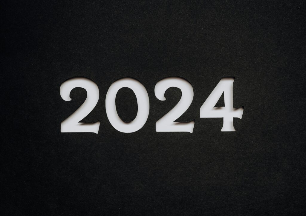 A black background with 2024 in white letters.